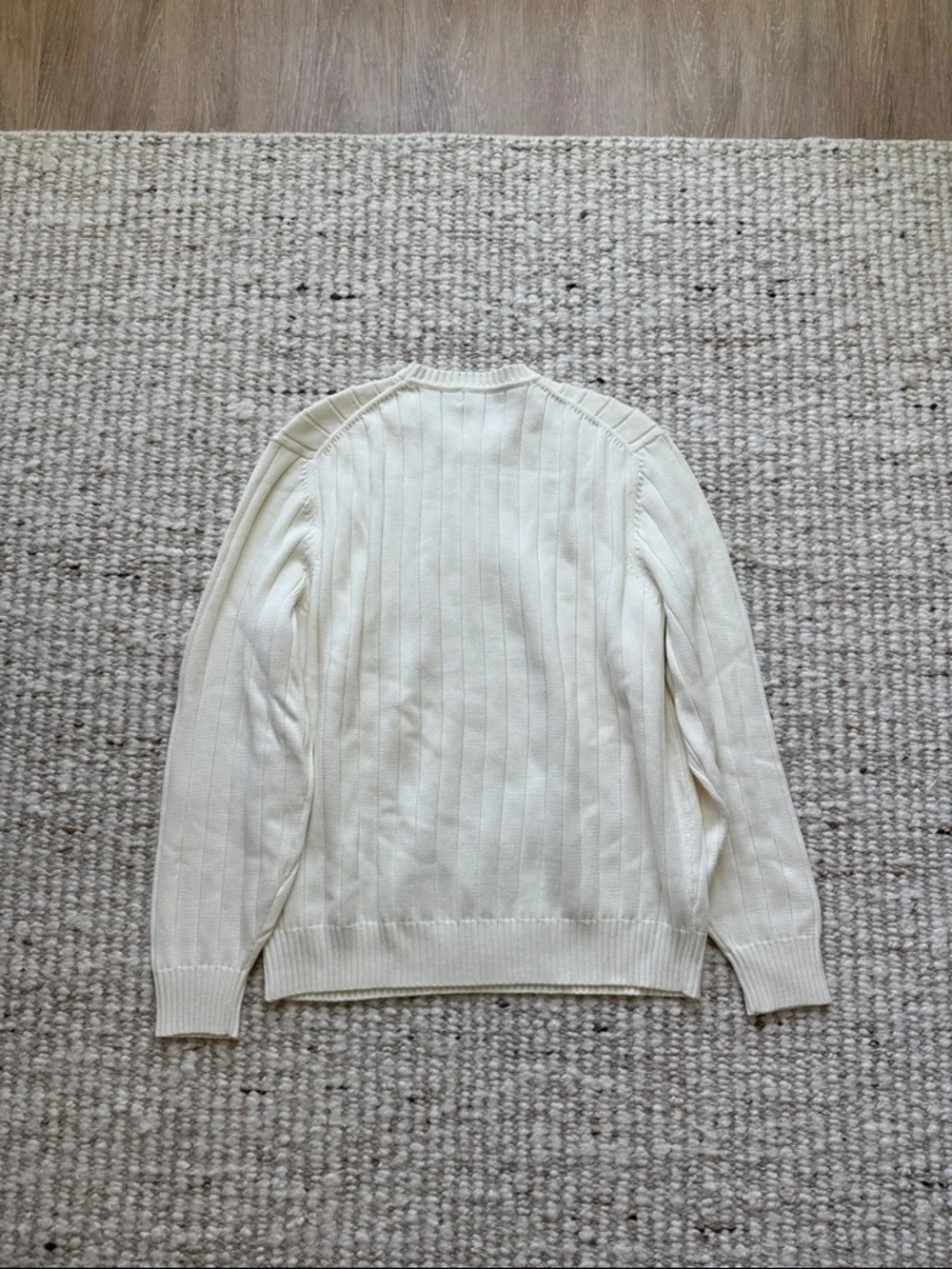 Talbots Vintage Ribbed Cotton Sweater L Butter Yellow Crewneck Minimal Classic